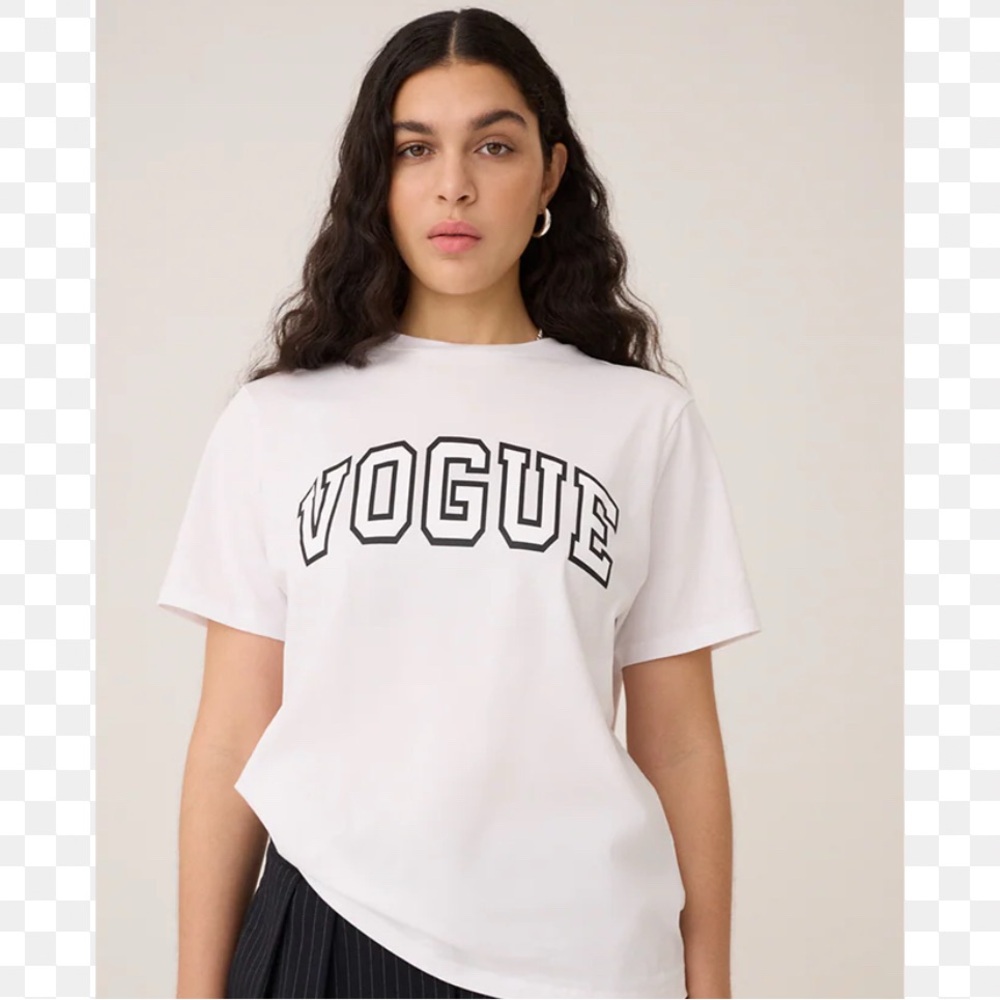 Vogue Classic White Tee with Bold Logo